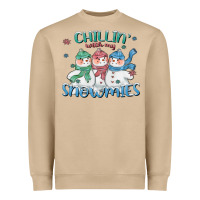 Mushroom chillin with my snowmies Heavyweight Sweatshirt - CowGirlArtShop