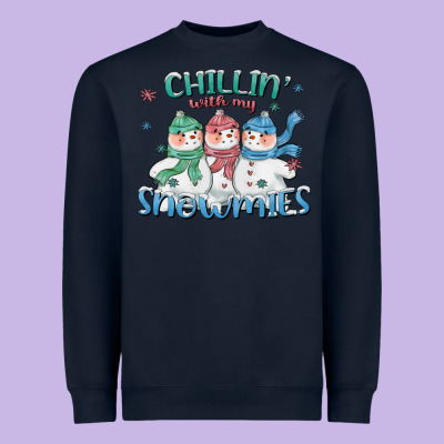 Chillin With My Snowmies Heavyweight Sweatshirt Designed By Cowgirlartshop