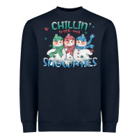 Navy chillin with my snowmies Heavyweight Sweatshirt - CowGirlArtShop