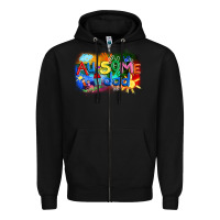 Black Au-some dad Autism Zipper Hoodie - FaDigitalArtStudio