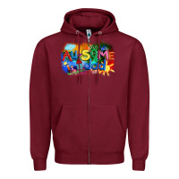 Burgundy Au-some dad Autism Zipper Hoodie - FaDigitalArtStudio