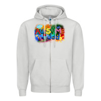 Au-some Dad Autism Zipper Hoodie | Teevron