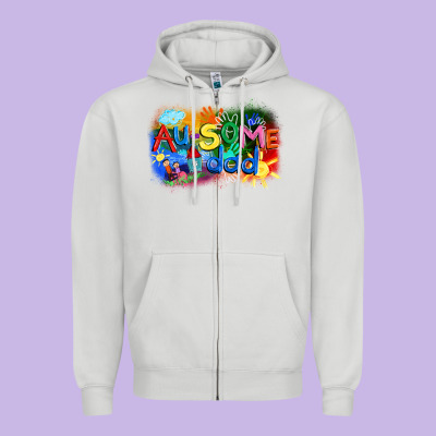 Au-some Dad Autism Zipper Hoodie Designed By Fadigitalartstudio