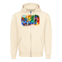 Sandshell Au-some dad Autism Zipper Hoodie - FaDigitalArtStudio