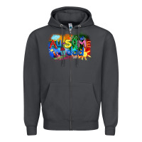 Smoke Au-some dad Autism Zipper Hoodie - FaDigitalArtStudio