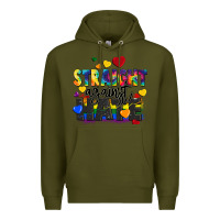 Army Green straight against hate Premium Hoodie - FaDigitalArtStudio
