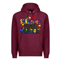 Burgundy straight against hate Premium Hoodie - FaDigitalArtStudio