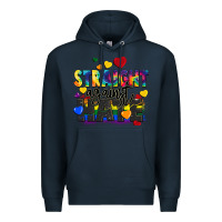 Navy straight against hate Premium Hoodie - FaDigitalArtStudio