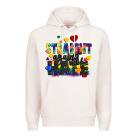 Pale Pink straight against hate Premium Hoodie - FaDigitalArtStudio