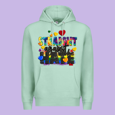 Straight Against Hate Premium Hoodie Designed By Fadigitalartstudio