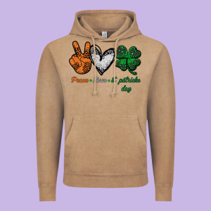 Peace Love St Patrick's Day Vintage Hoodie Designed By Bettercallsaul