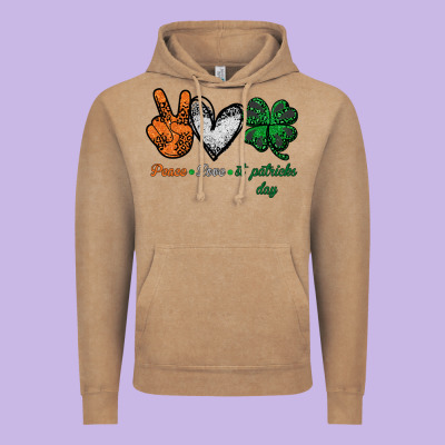 Peace Love St Patrick's Day Vintage Hoodie Designed By Bettercallsaul