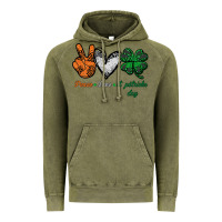 Vintage Olive peace love st patrick's day Vintage Hoodie - Bettercallsaul