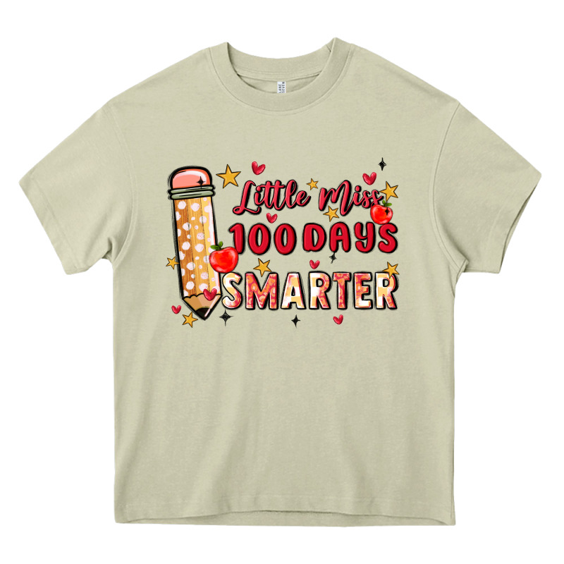 Little Miss 100 Days Smarter Heavy Core Tee by MaliasSmallBusiness | Teevron