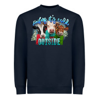 Navy heifers its cold outside Heavyweight Sweatshirt - CowGirlArtShop