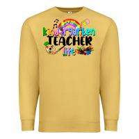 Antique Gold Kindergarten Teacher Life Premium Sweatshirt - LillyAllenDesigns