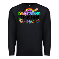 Black Kindergarten Teacher Life Premium Sweatshirt - LillyAllenDesigns