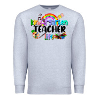 Heather Grey Kindergarten Teacher Life Premium Sweatshirt - LillyAllenDesigns