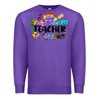 Purple Kindergarten Teacher Life Premium Sweatshirt - LillyAllenDesigns