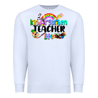 White Kindergarten Teacher Life Premium Sweatshirt - LillyAllenDesigns