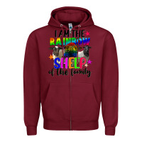 Burgundy I am the rainbow sheep of the family Zipper Hoodie - FaDigitalArtStudio