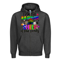 Charcoal Heather I am the rainbow sheep of the family Zipper Hoodie - FaDigitalArtStudio