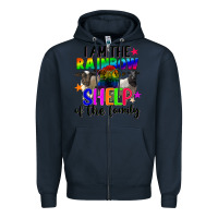 Navy I am the rainbow sheep of the family Zipper Hoodie - FaDigitalArtStudio