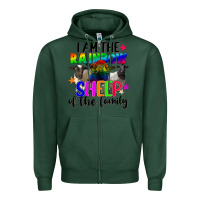 Sports Green I am the rainbow sheep of the family Zipper Hoodie - FaDigitalArtStudio