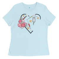 Baby Blue phlebotomy add your name Ladies Tee - MaliasSmallBusiness