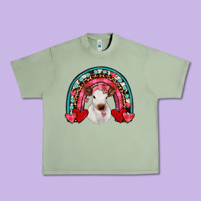 Valentines Heifer Rainbow Urban Heavy Tee Designed By Jahusdesignshop