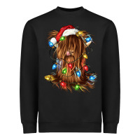 Black christmas heifer cow gnome Heavyweight Sweatshirt - CowGirlArtShop