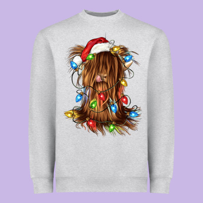 Christmas Heifer Cow Gnome Heavyweight Sweatshirt Designed By Cowgirlartshop