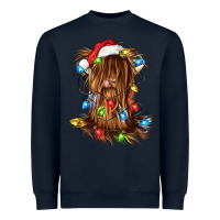 Navy christmas heifer cow gnome Heavyweight Sweatshirt - CowGirlArtShop