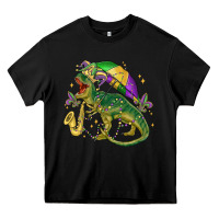 Black mardi gras tree rex Heavy Core Tee - MaliasSmallBusiness