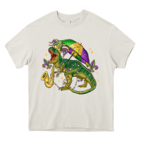 Cream mardi gras tree rex Heavy Core Tee - MaliasSmallBusiness