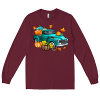 Burgundy Fall Farm Truck Long Sleeve Tee - texasbilliewilder