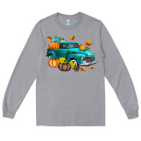 Heather Grey Fall Farm Truck Long Sleeve Tee - texasbilliewilder