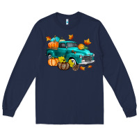 Navy Fall Farm Truck Long Sleeve Tee - texasbilliewilder