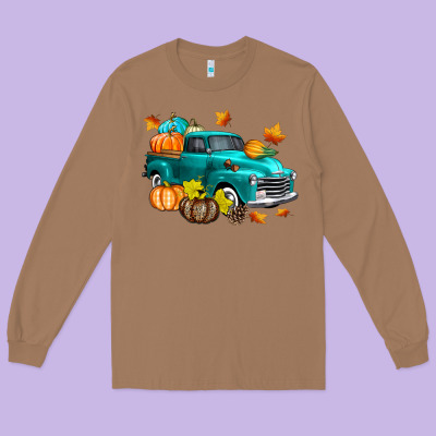 Fall Farm Truck Long Sleeve Tee Designed By Texasbilliewilder