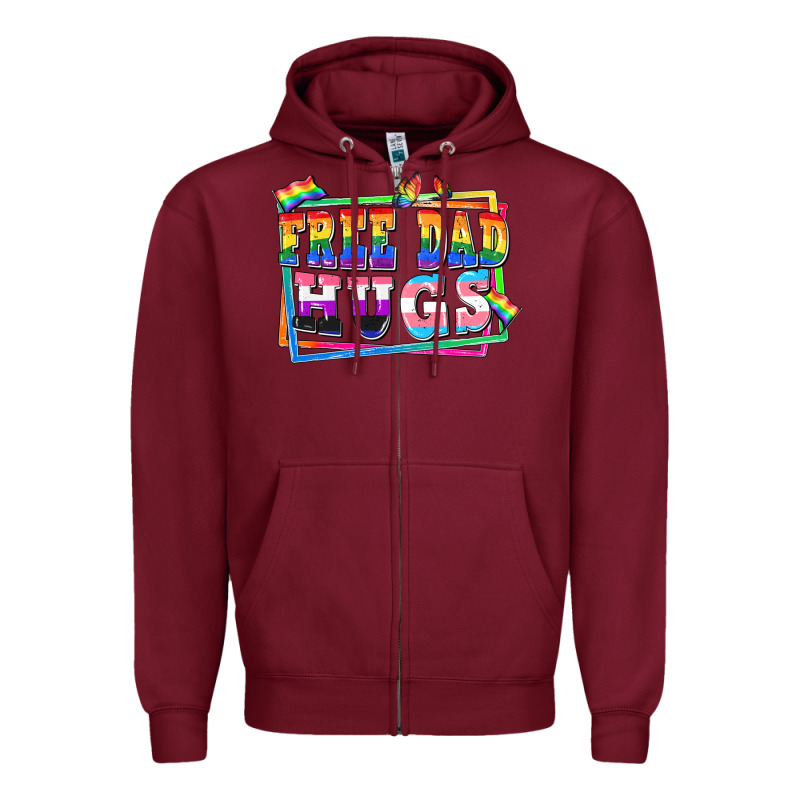 Free Dad Hugs Pride Zipper Hoodie by FaDigitalArtStudio | Teevron