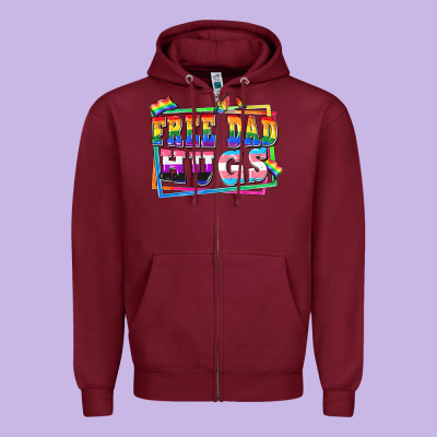 Free Dad Hugs Pride Zipper Hoodie Designed By Fadigitalartstudio