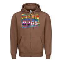 Chestnut Free dad hugs pride Zipper Hoodie - FaDigitalArtStudio
