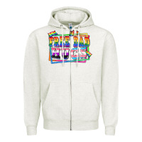 Oatmeal Heather Free dad hugs pride Zipper Hoodie - FaDigitalArtStudio