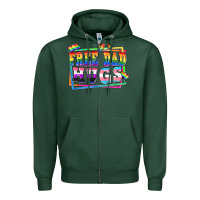 Sports Green Free dad hugs pride Zipper Hoodie - FaDigitalArtStudio