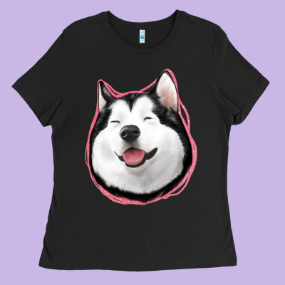 Husky Ladies Tee Designed By Jasminsmagicworld