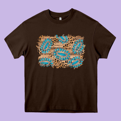 Gemstone Wood Leopard Background Heavy Core Tee Designed By Adodesignshop