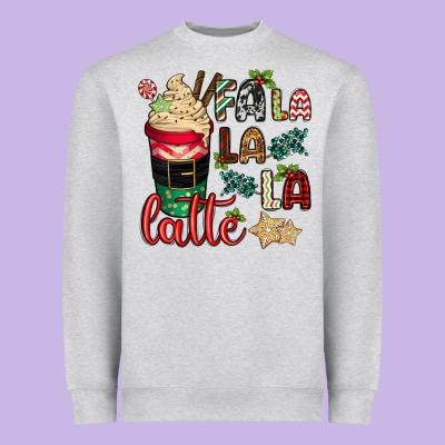 Fa La La La Latte Heavyweight Sweatshirt Designed By Cowgirlartshop