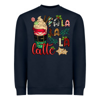 Navy Fa la la la latte Heavyweight Sweatshirt - CowGirlArtShop