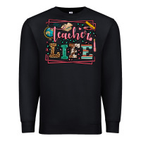 Black Teacher life leopard frame Premium Sweatshirt - LillyAllenDesigns