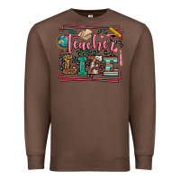 Chestnut Teacher life leopard frame Premium Sweatshirt - LillyAllenDesigns